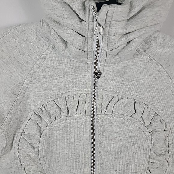 Lululemon Women’s Cuddle Up Heathered White Jacket Zip Up Sz 4 - Picture 2 of 7